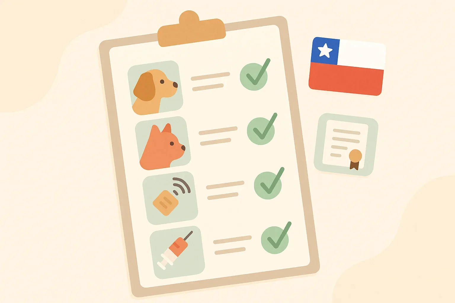 Checklist de requisitos para ingreso de mascotas a Chile