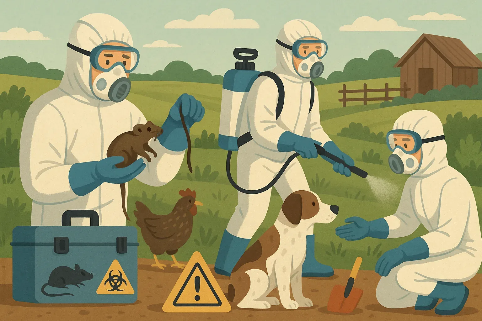 Representación de medidas de prevención de hantavirus en clínicas veterinarias