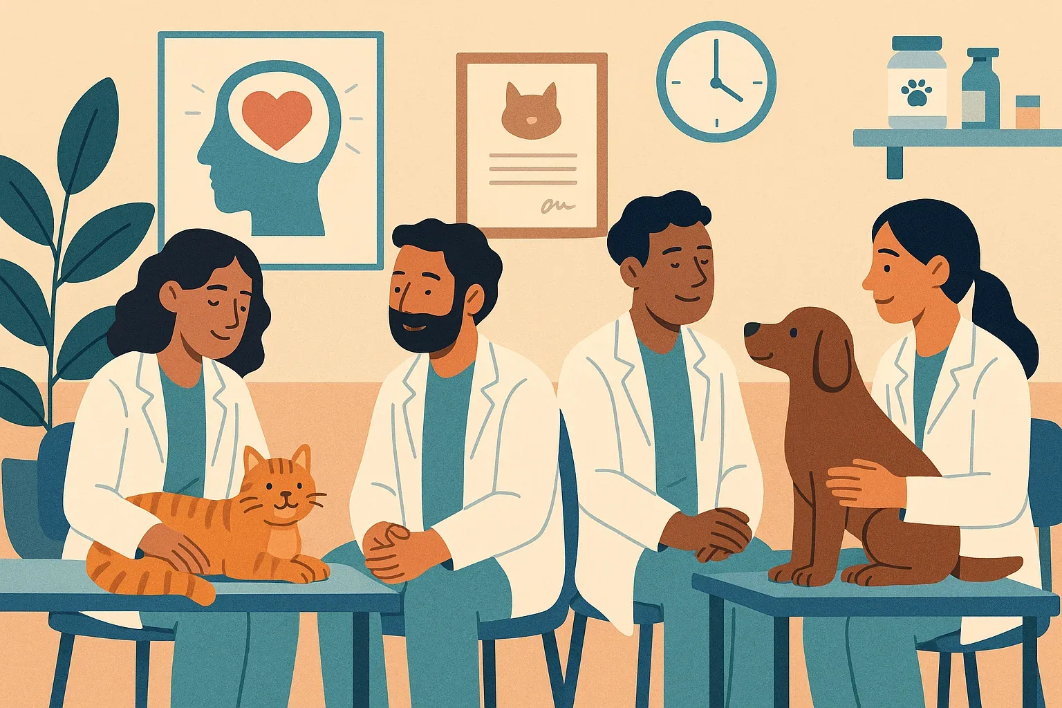Veterinaria pequeña con enfoque en salud mental
